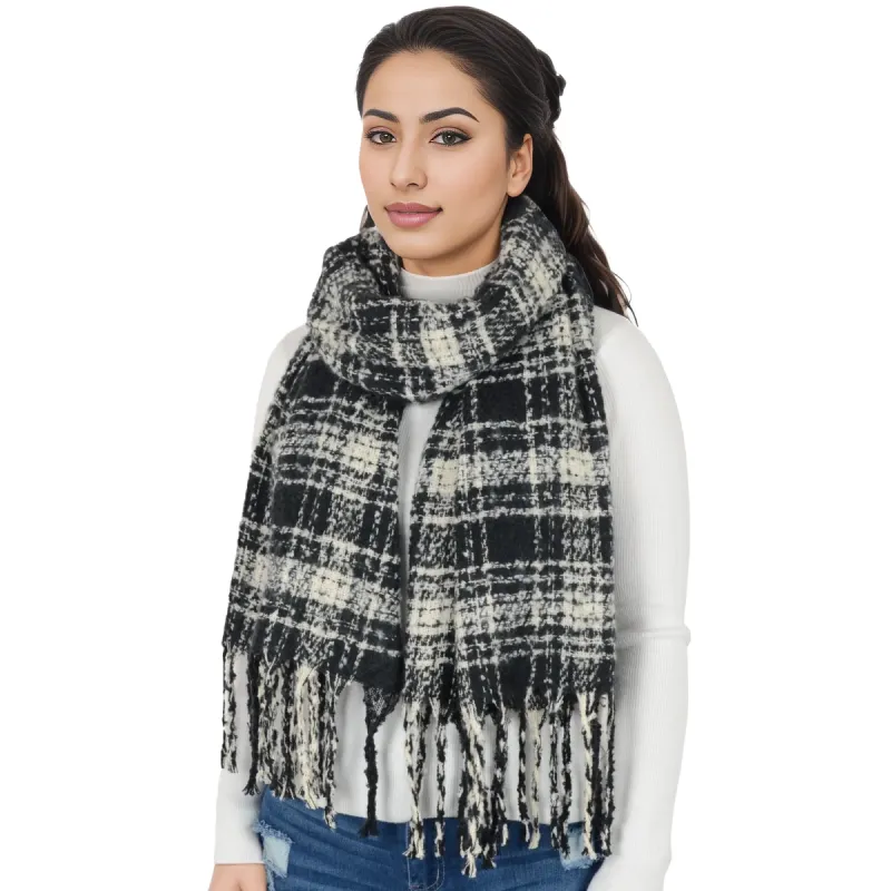 Anna-Kaci Plaid Winter Scarf Fringed Soft Warm Wrap Shawl Scarf for Women 23.6 x 70.9 inch sold by Anna-Kaci