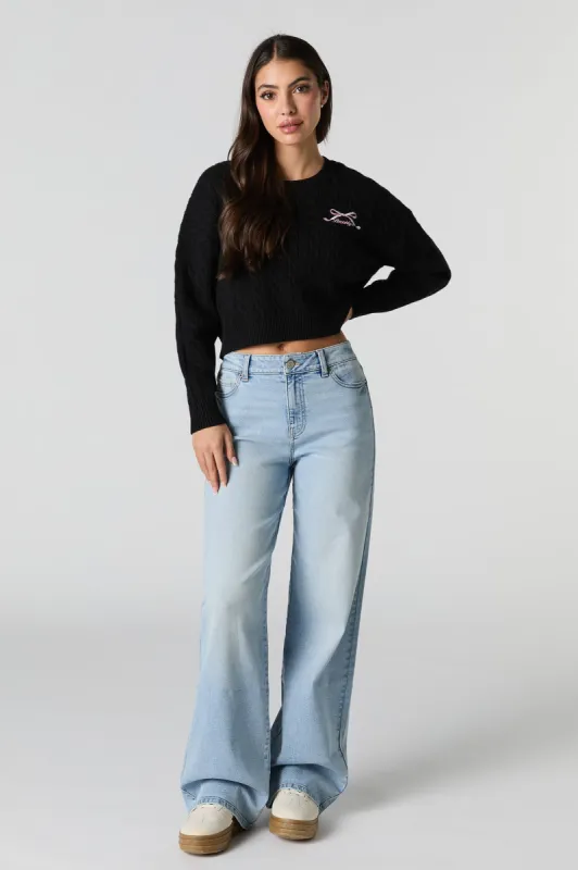 Light Wash High Rise Stretch Wide Leg Jean sold by Charlotte Russe