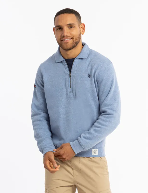 PEACHED FLEECE QUARTER ZIP PULLOVER sold by U.S. Polo Assn.