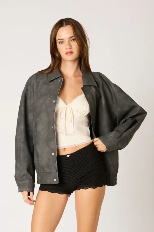 Distressed Bomber Jacket sold by Cotton Candy LA