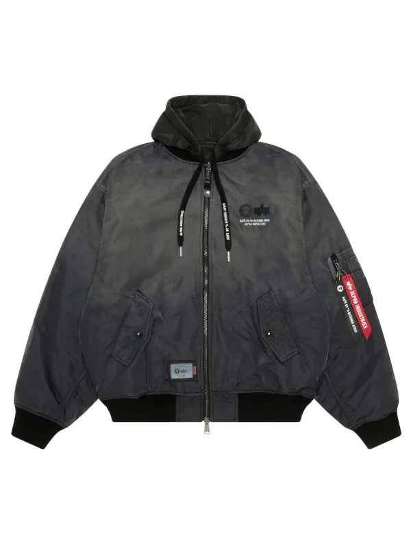 AAPE X ALPHA REVERSIBLE PADDED MA-1 QUILTED JACKET sold by Alpha Industries