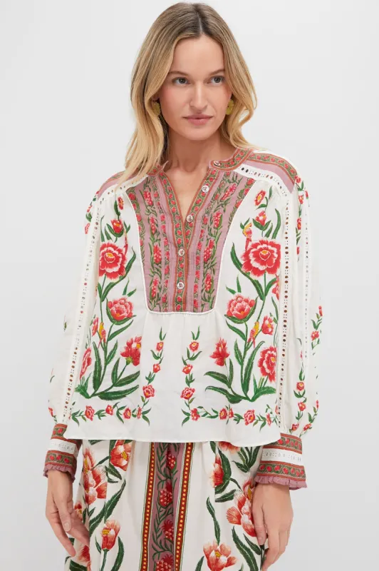 Off White Delicate Ainika Blouse sold by Tuckernuck