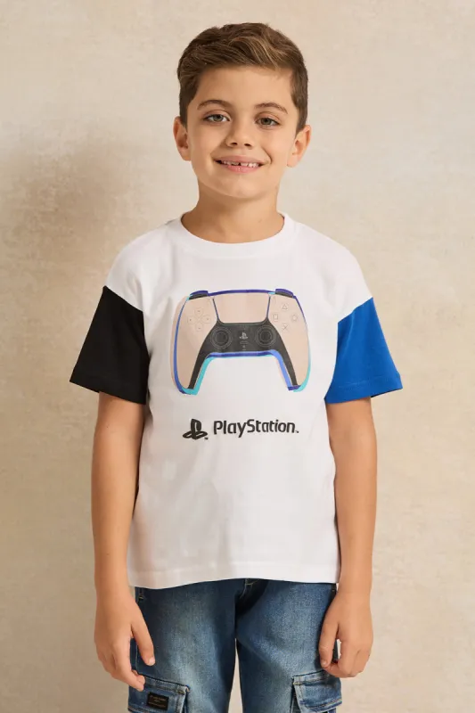 Boys White Printed Short sleeve T-shirt sold by Redtag