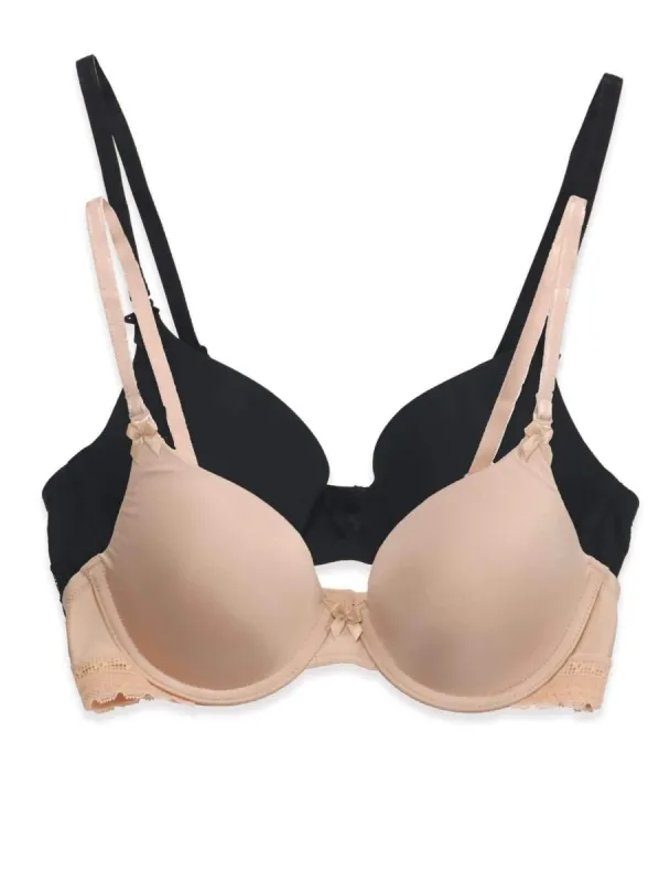 Gorgeous Cushion Comfort T-Shirt Bra w/ Multi-Way Straps 2-Pack sold by Felina
