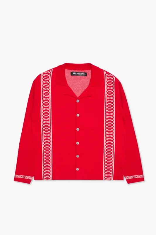 "Paradise" Button Down Red sold by valabasas