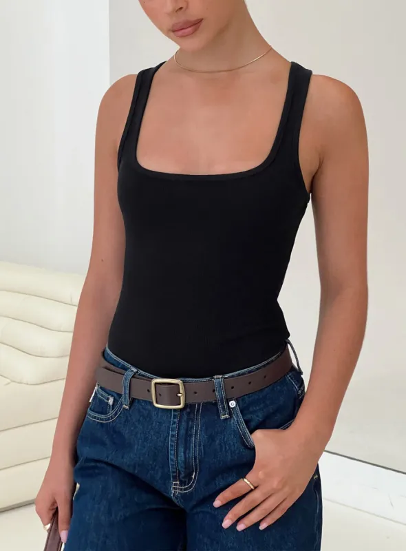 Baseline Rib Bodysuit Black sold by Princess Polly