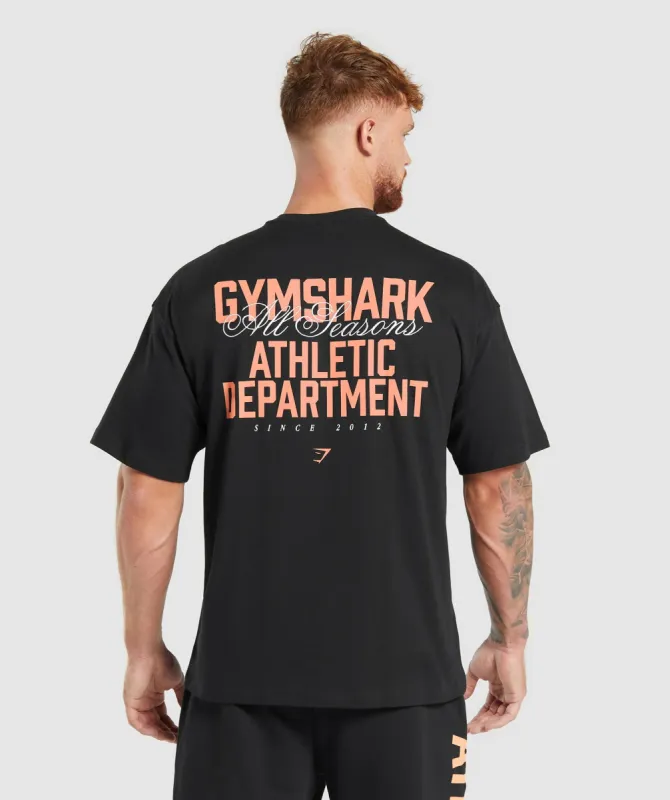 Gymshark Athletic Department T-Shirt - Black sold by Gymshark