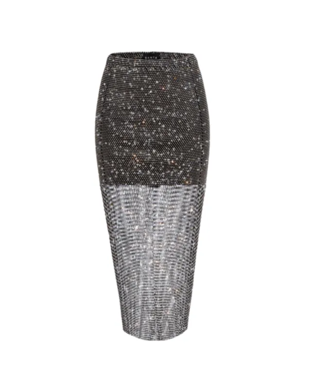 Black Midi Skirt sold by Santa Brand