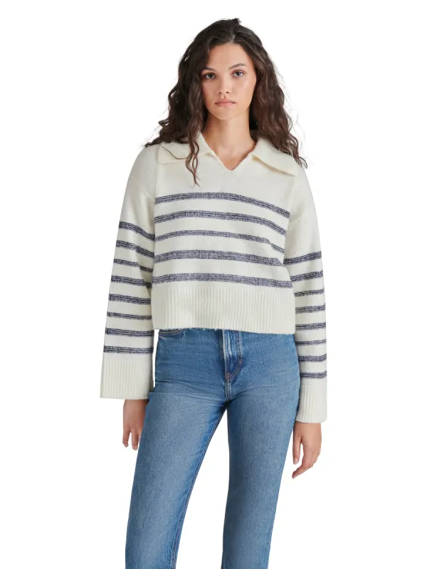 Esther Striped Sweater, Cloud Cream | Steve Madden sold by North & Main Clothing Company