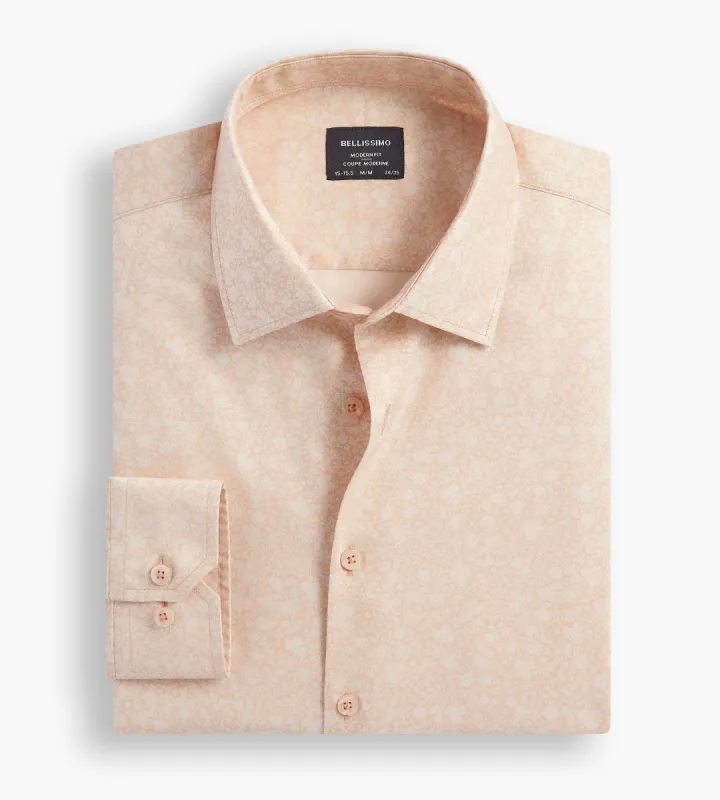 Modern Fit Non-Iron Printed Sateen Dress Shirt sold by Tip Top