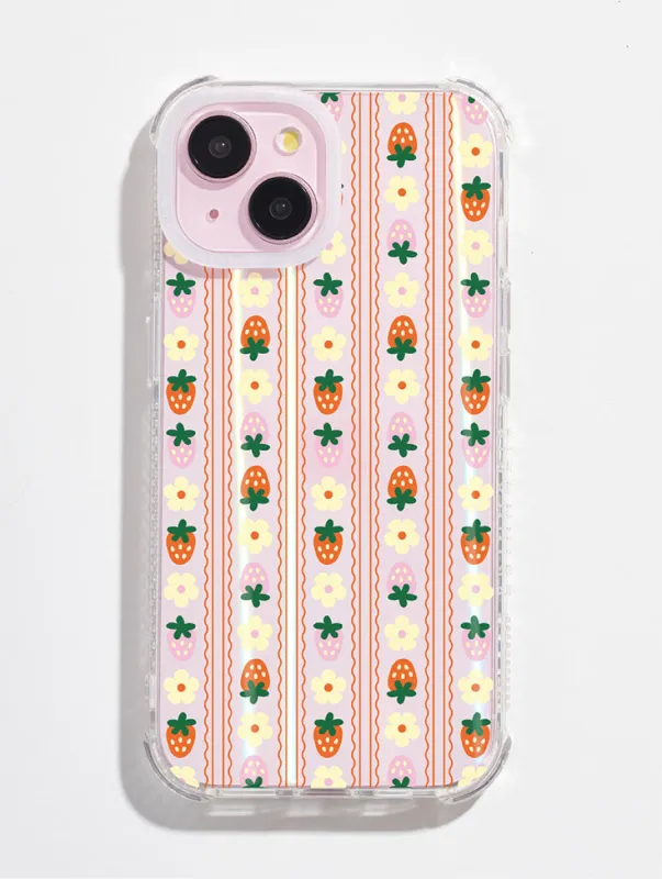 Strawberry Wallpaper Shock iPhone Case sold by Skinnydip London