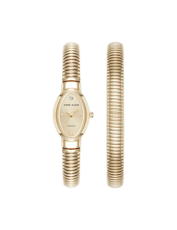 Contemporary Oval Case Watch Set sold by Anne Klein