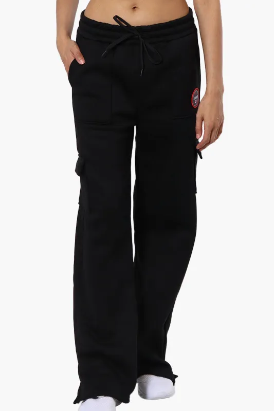 Fahrenheit Fleece Tie Waist Cargo Sweatpants - Black sold by Fairweather