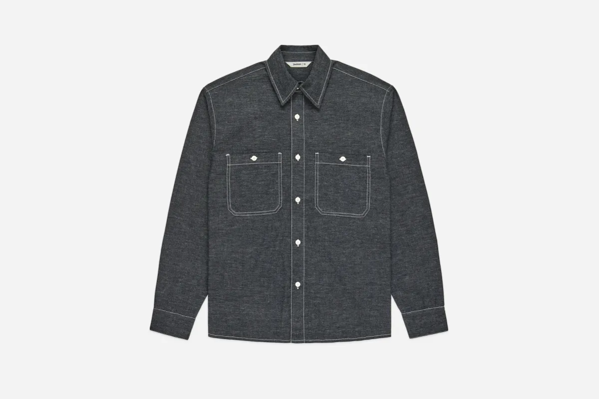 Utility Shirt ~ Black Chambray sold by 3sixteen