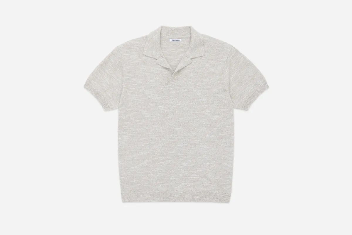 Knit Polo ~ Natural Marled Yarn sold by 3sixteen