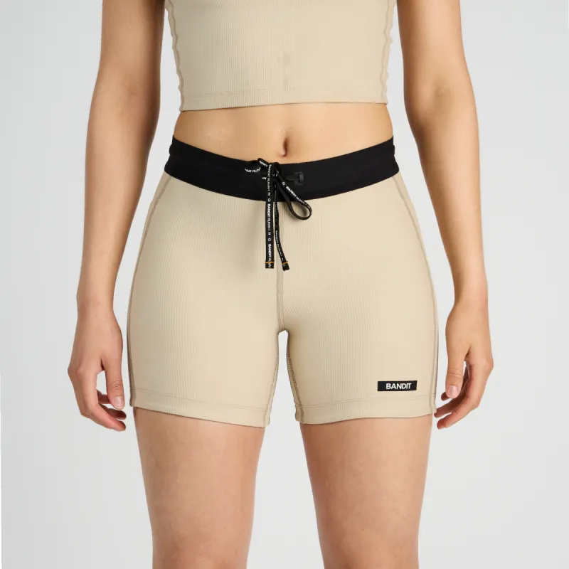 Cadence™ 5" Women's Compression Shorts - Sand sold by Bandit Running