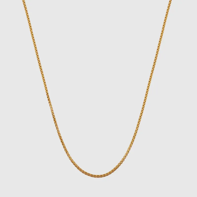 Round Box Chain (Gold) 2mm sold by DVVX