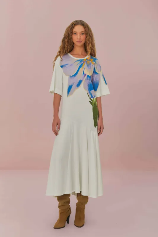 Off-White Flower Maxi Dress sold by FARM Rio