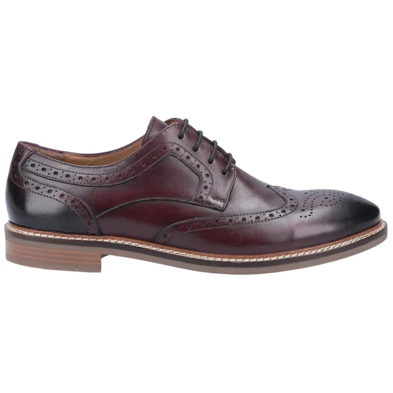 Hush Puppies Mens Bryson Leather Shoes - Red sold by The Foot Factory