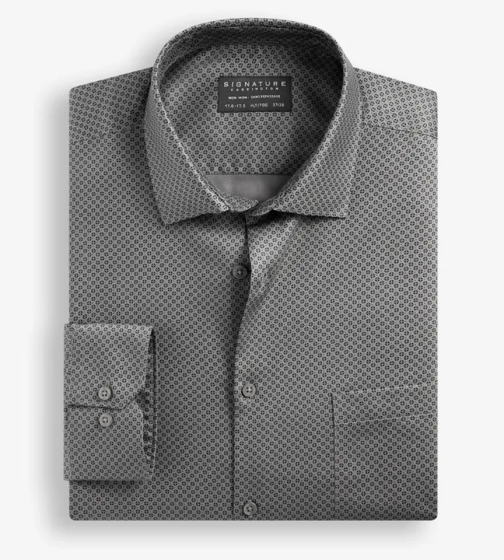 Classic Fit Non-Iron Printed Sateen Dress Shirt sold by Mr. Big and Tall