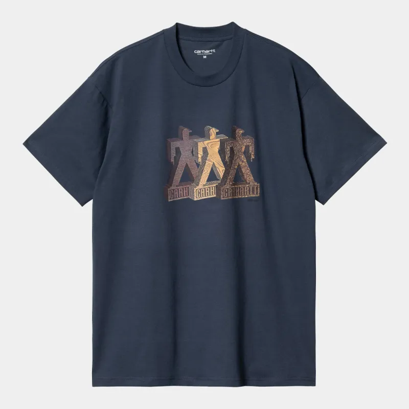 Carhartt WIP Mens Built Organic T-Shirt - Blue sold by The Foot Factory