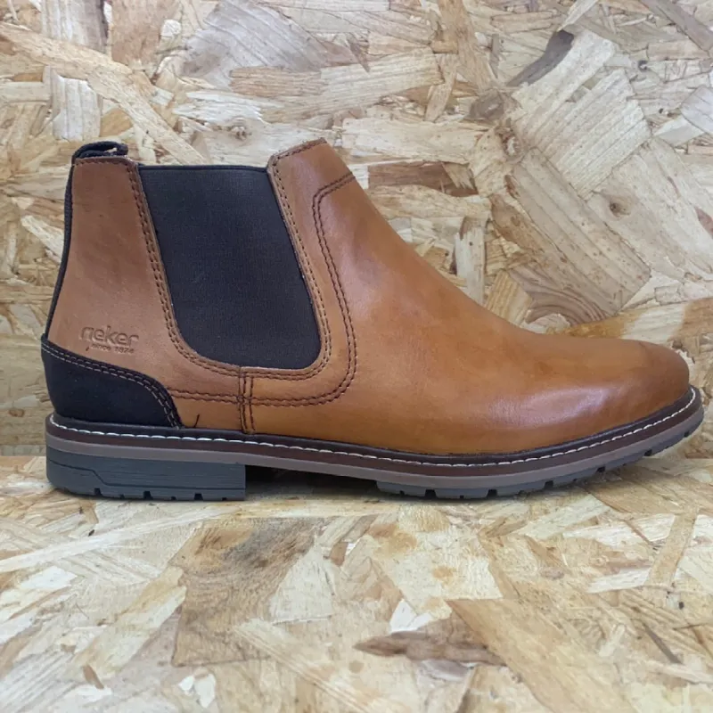 Rieker Mens Leather Chelsea Boot - Tan sold by The Foot Factory