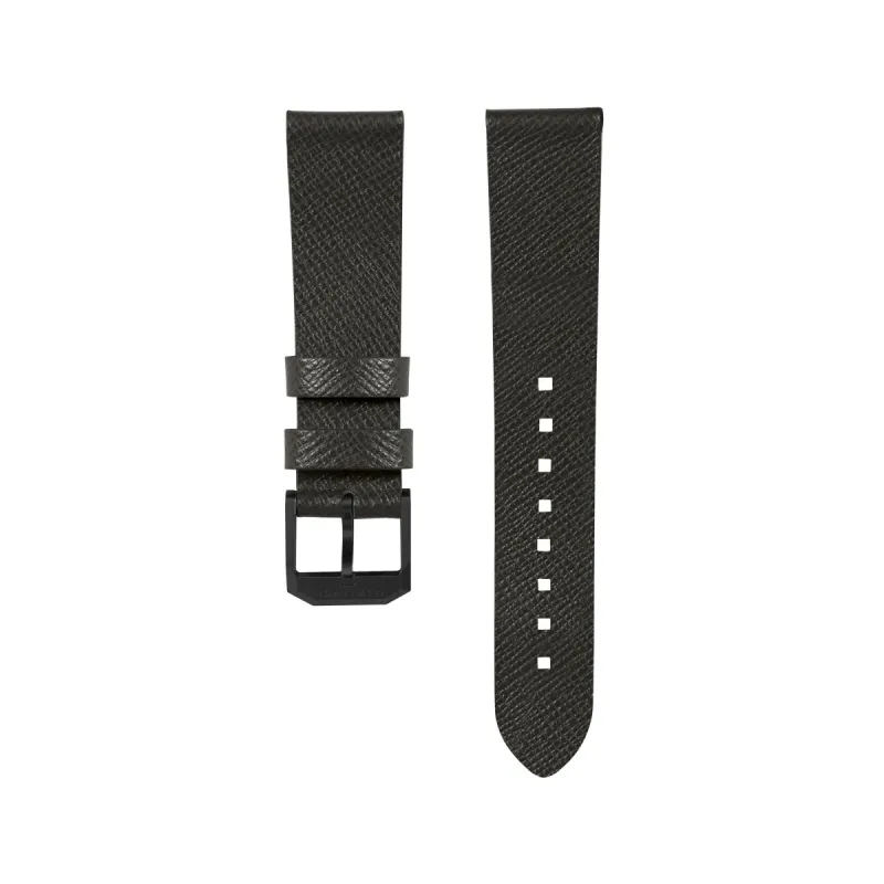 2-Piece Leather Strap, 20mm, Moss Green, Anthracite Hardware sold by Marathon Watch