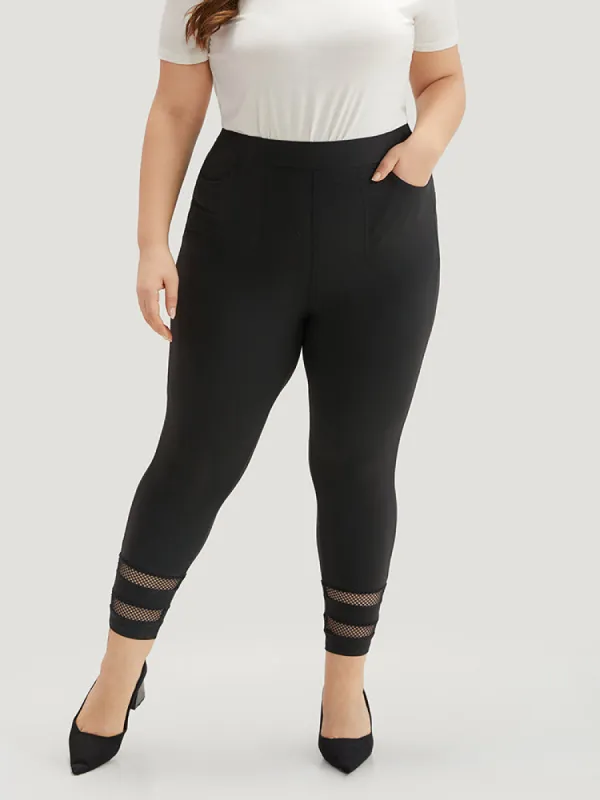 Plain Lace Patchwork Cut Out Legging sold by Bloomchic