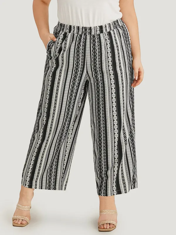 Bandana Print Elastic Waist Pocket Pants sold by Bloomchic