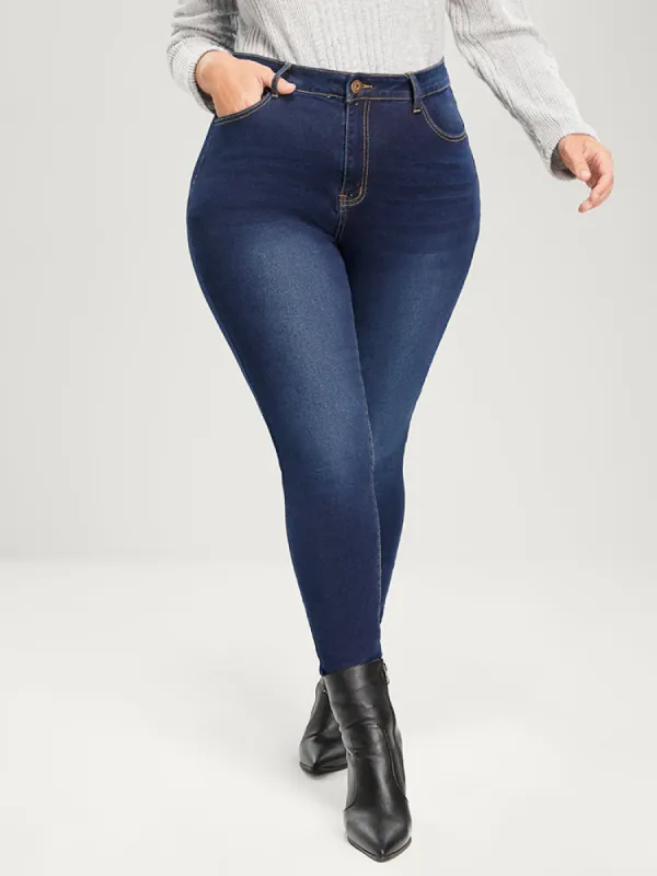 Skinny Extremely Stretchy High Rise Dark Wash Jeans sold by Bloomchic