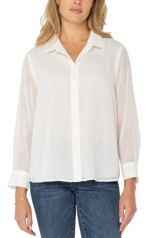 LONG SLEEVE SHIRT WITH PLEAT BACK sold by Liverpool Jeans Company