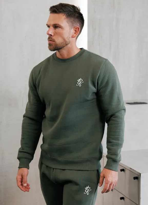 Gym King Fundamental Fleece Crew - Deep Olive sold by The Gym King