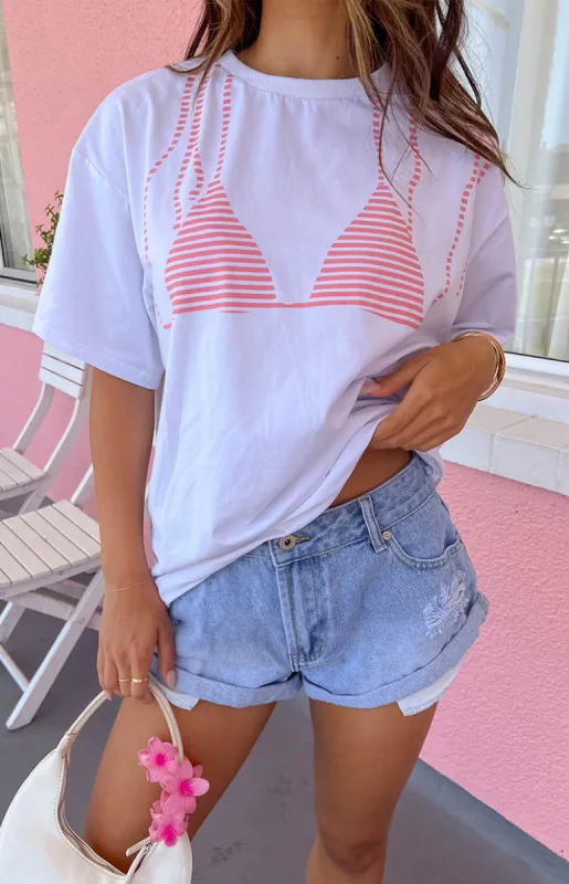 Bikini Bliss White Tee sold by Beginning Boutique