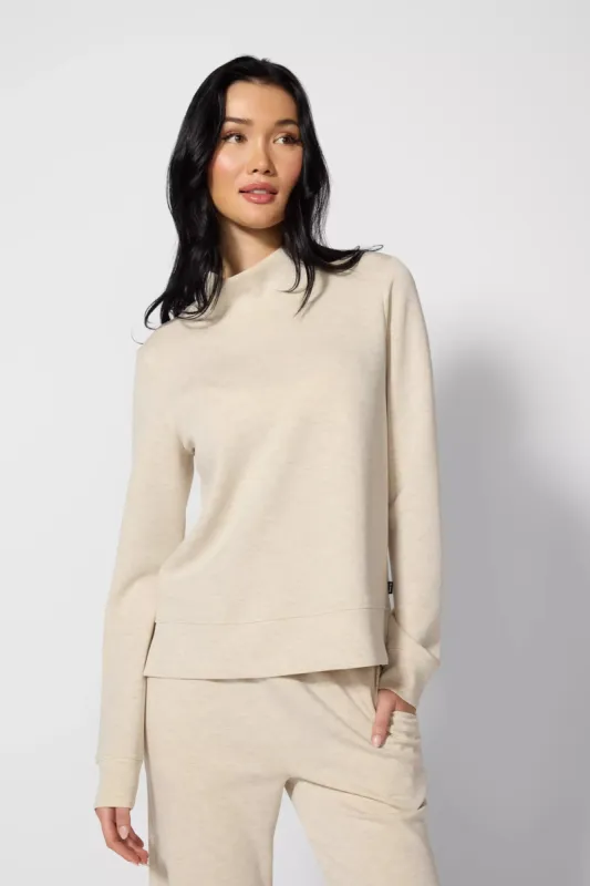 Dreamweave Mock Neck Sweatshirt - Htr Brown Rice sold by MPG