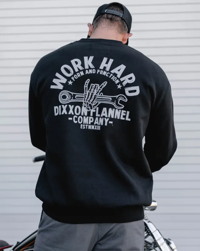 Gray Skeleton Wrench Crewneck Sweatshirt - Black sold by Dixxon