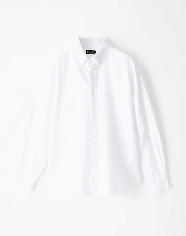 Camisa regular fit manga larga blanca sold by Gef