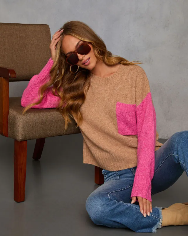 Merry Muse Contrast Sweater sold by Vici