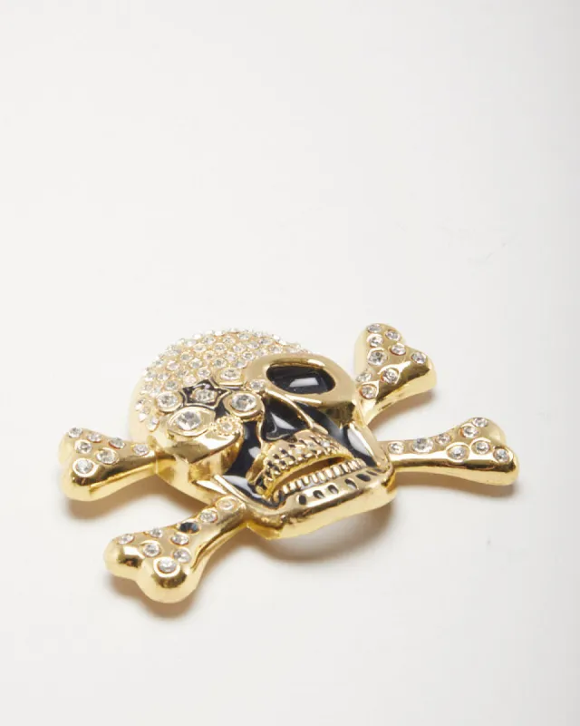Gold Skull And Cross Bones Belt Buckle sold by Rokit