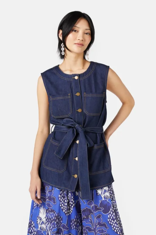 Indigo Blues Denim Vest sold by gorman