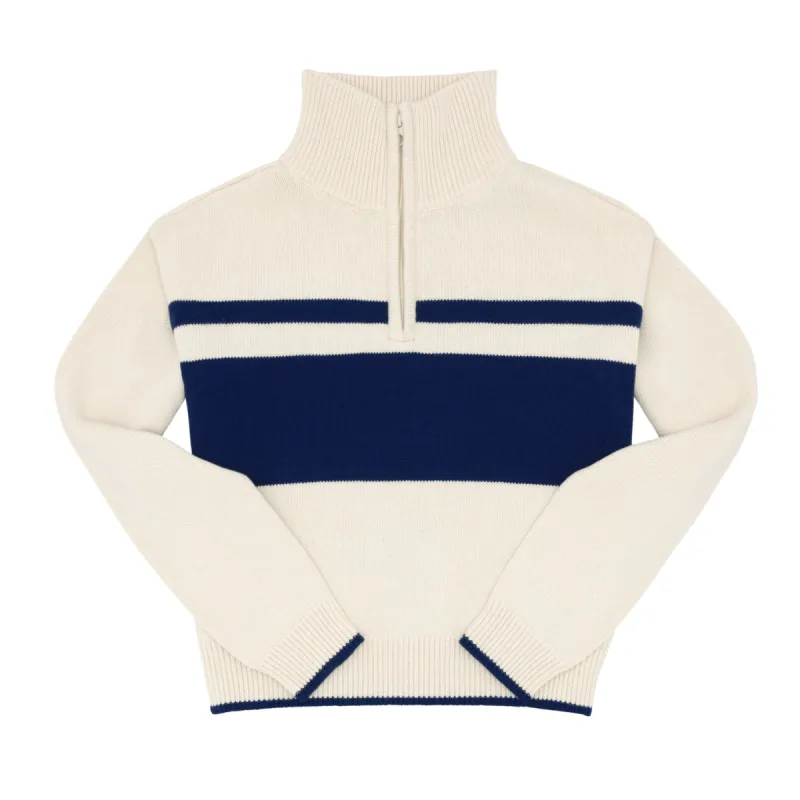 women's cream half zip sweater sold by minnow