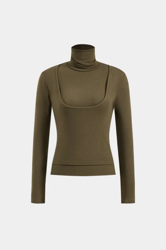 Turtleneck langærmet top sold by Micas