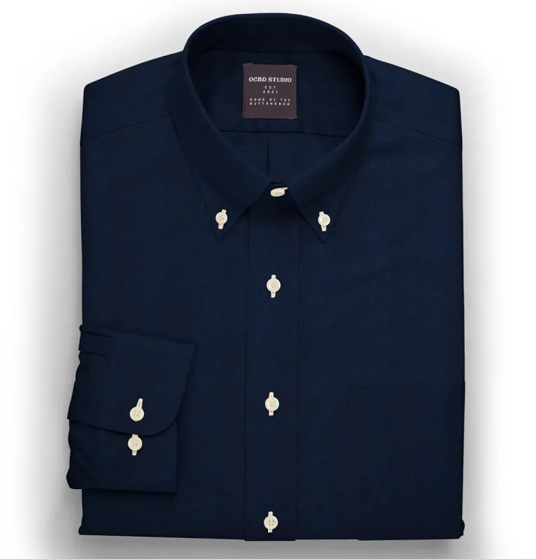Oxford - Button-Down Collar - Long Sleeve - Navy sold by Airthreads