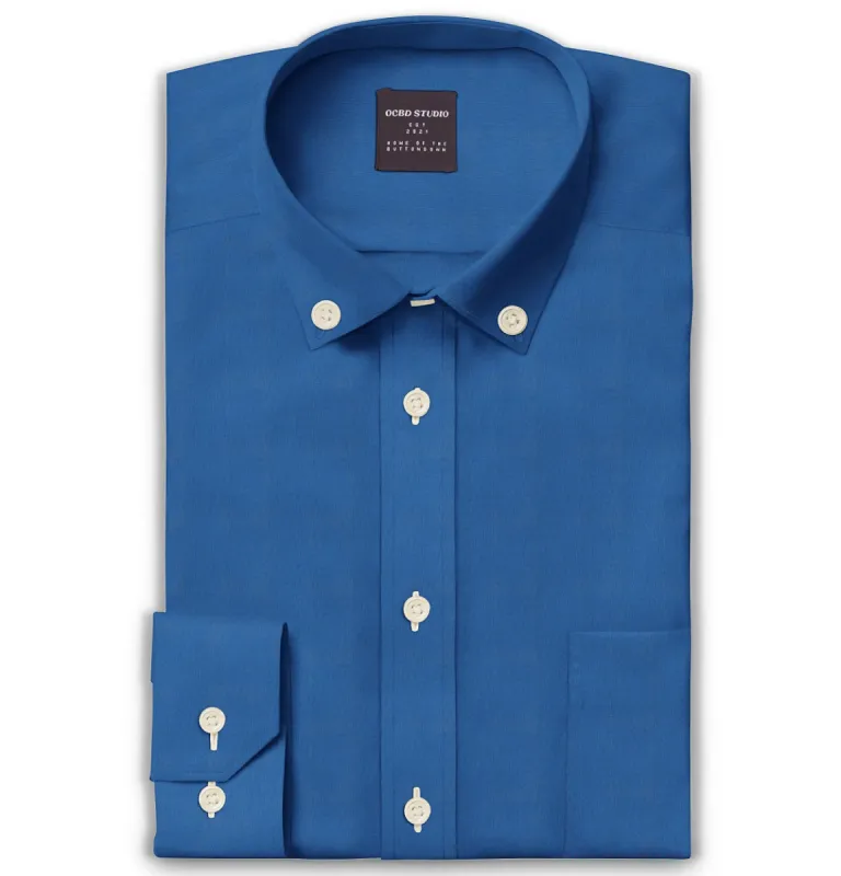 Oxford - Button-Down Collar - Long Sleeve - Cerulean sold by Airthreads
