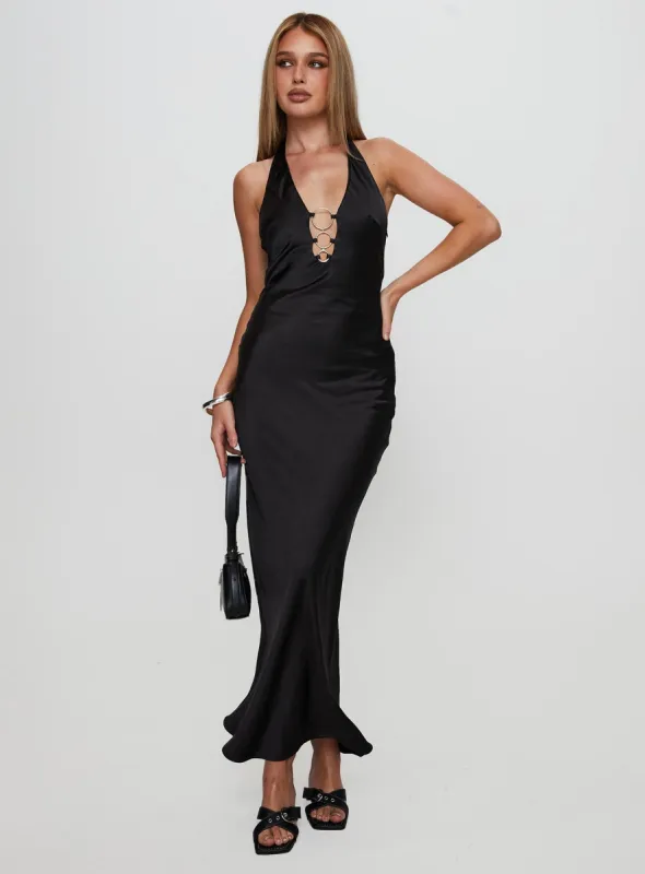 Vasilisa Halter Neck Maxi Dress Black sold by Princess Polly
