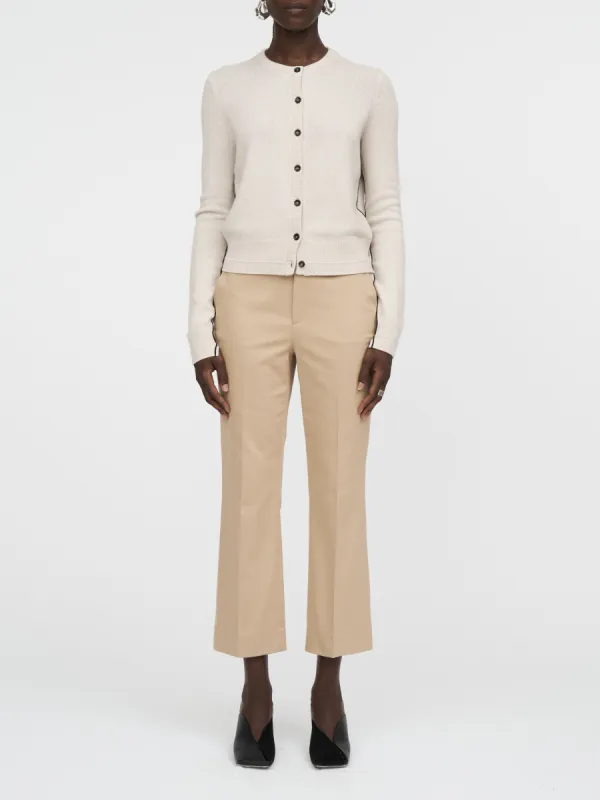 High Waisted Crop Trouser in Khaki sold by MARIA McMANUS