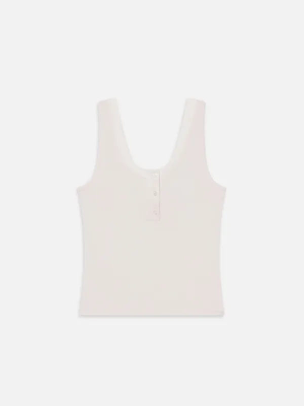 The Satin Trim Tank -- Alabaster sold by Frame Denim