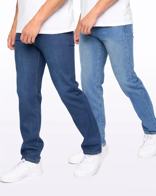 Mens Smith & Jones Sazzi Straight Fit Jeans 2pk Dark Wash/Stone Wash sold by Brand Corner
