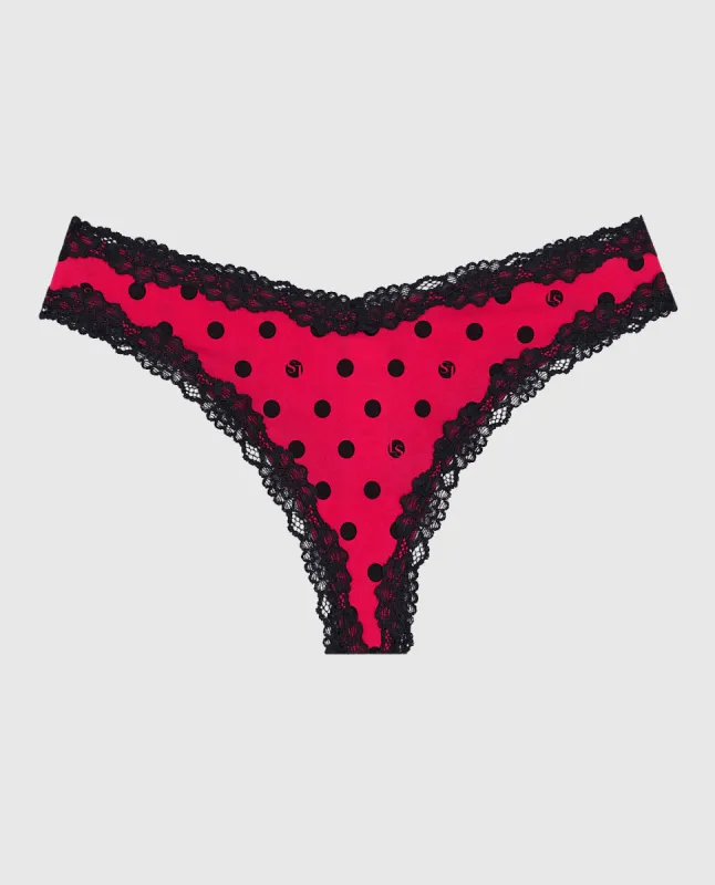 Thong Panty with Lace in LS Dot sold by La SENZA