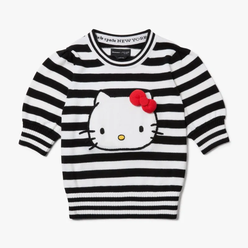 Hello Kitty x Kate Spade New York Striped Puff Sleeve Intarsia Sweater sold by Sanrio