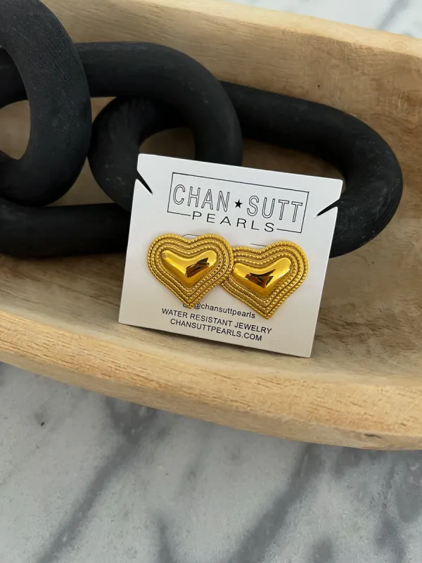 CHUNKY HEART EARRINGS sold by Buddy Love